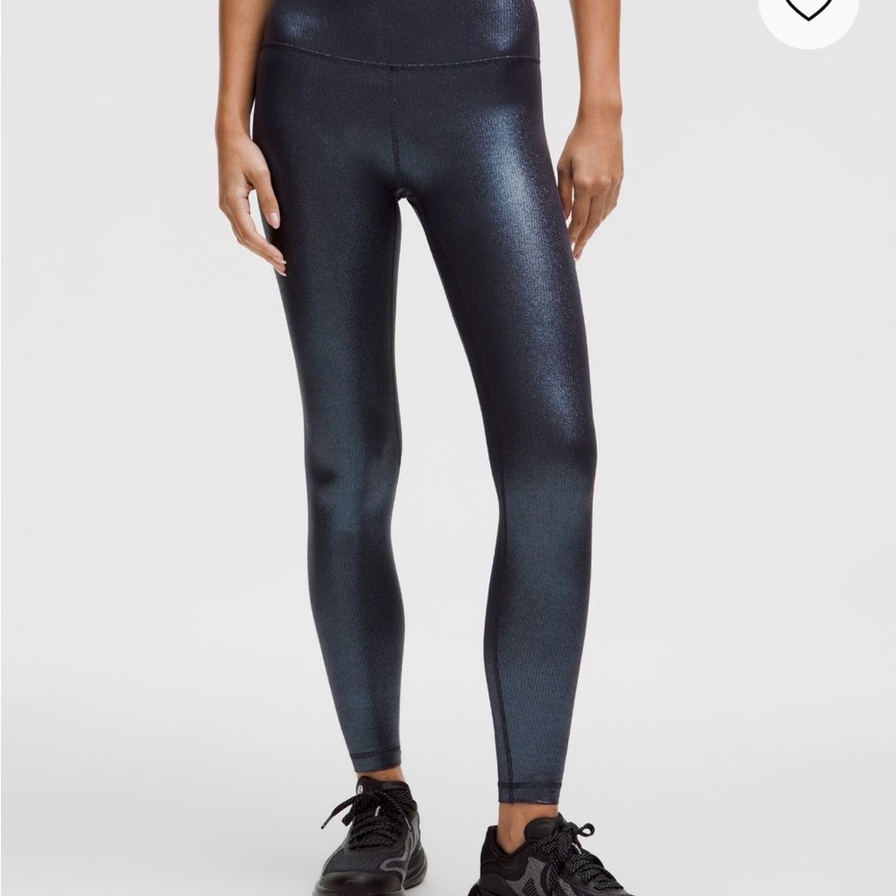 lululemon athletica High-Rise Ribbed Pant Radiate Foil Print Black Night
